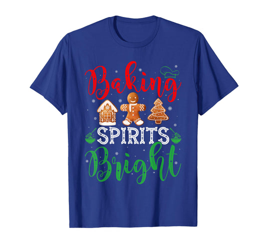 Christmas Baking Spirits Bright Cute Womens Christmas Pajama T-Shirt