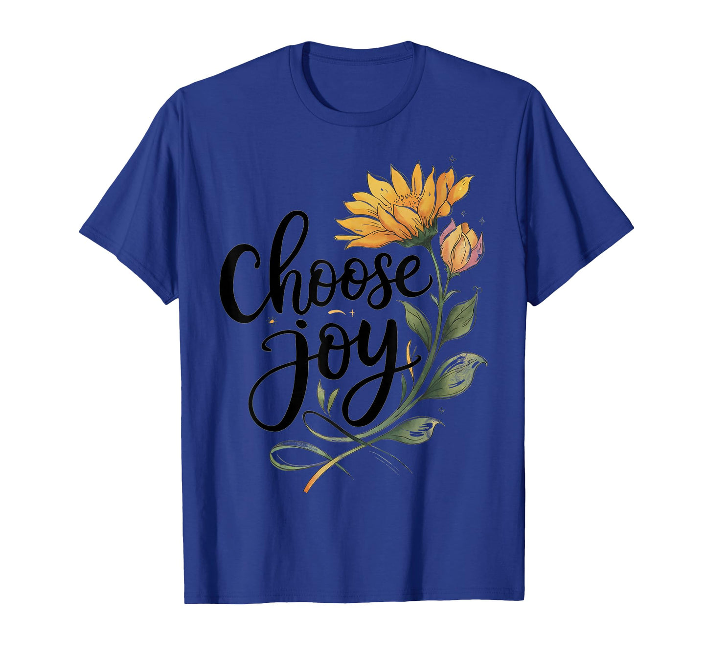 Choose Joy Inspirational Sunflower Floral Positive T-Shirt