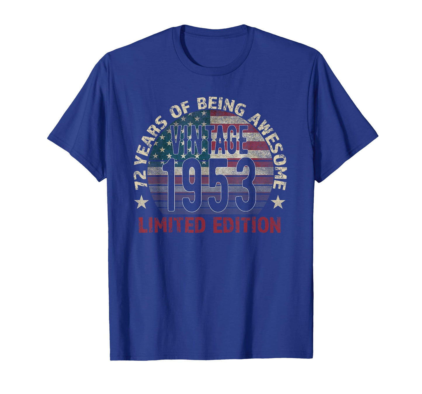 72th Birthday Gift men Vintage born 1953 turning 72 Year Old T-Shirt