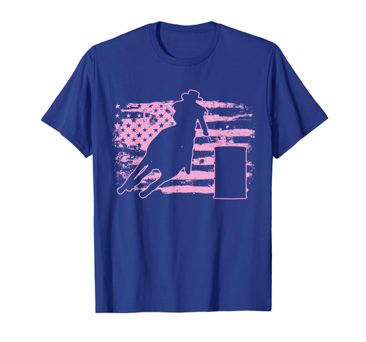 Barrel Racing USA American Flag Gift for Barrel Racers T-Shirt