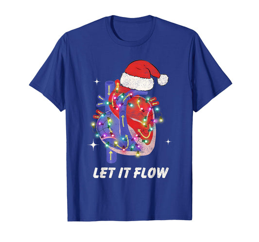 Christmas Cardiac Nurse Heart Anatomy CCU Nurse Xmas Cath L T-Shirt