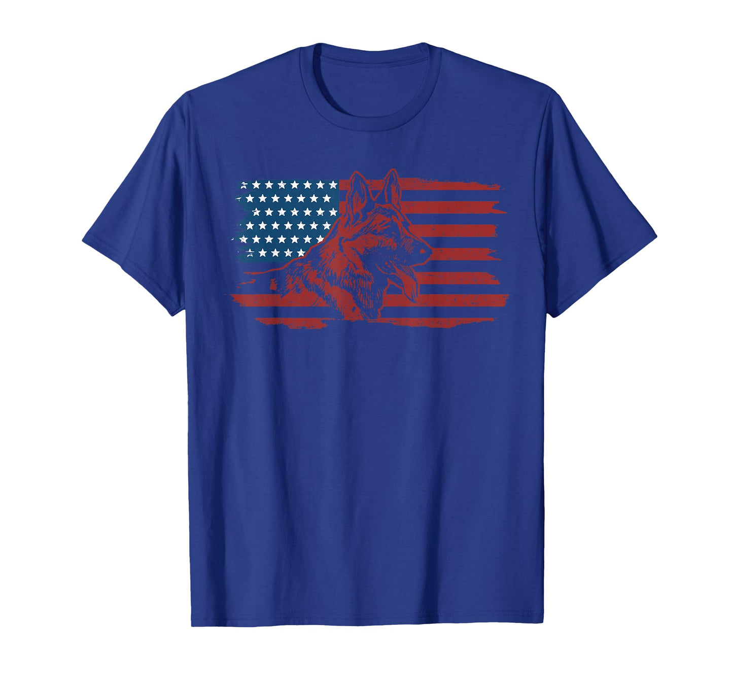 German Shepherd Dog American Flag Patriotic K-9 Unit Gift T-Shirt