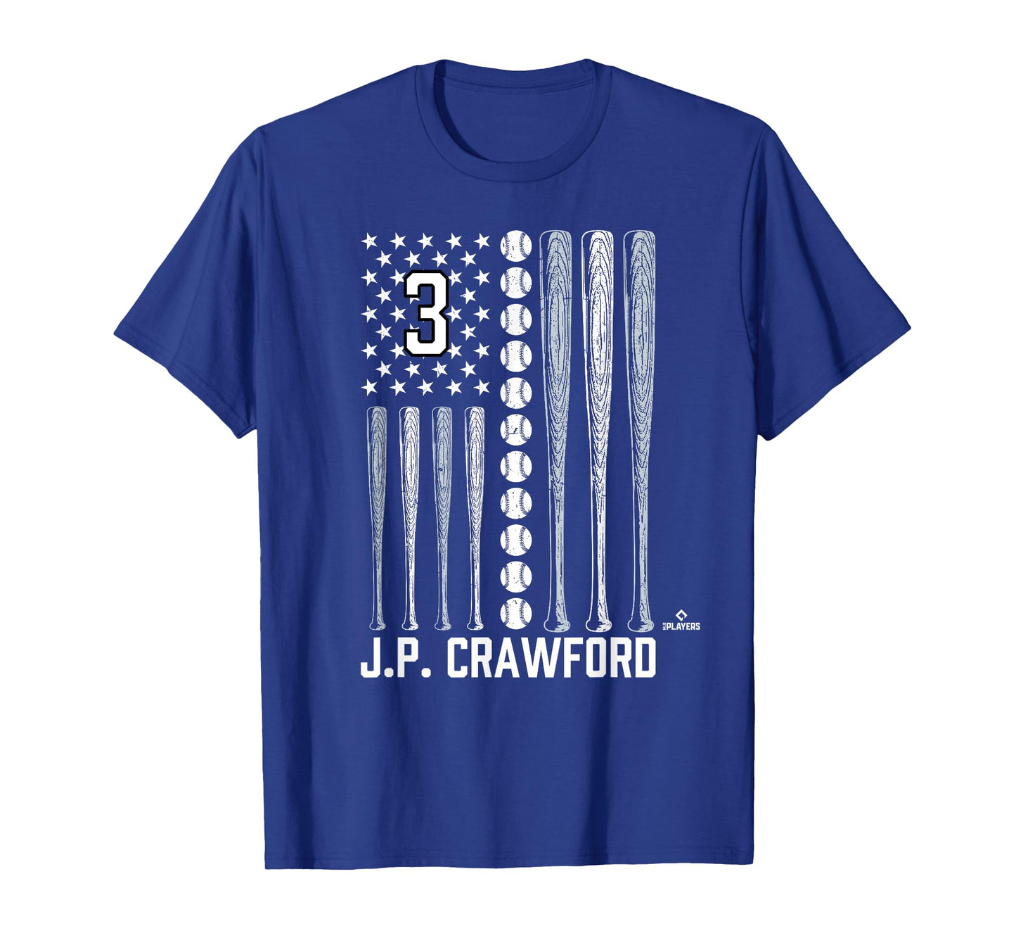 Baseball American Flag J.P. Crawford Seattle Baseball MLBPA T-Shirt