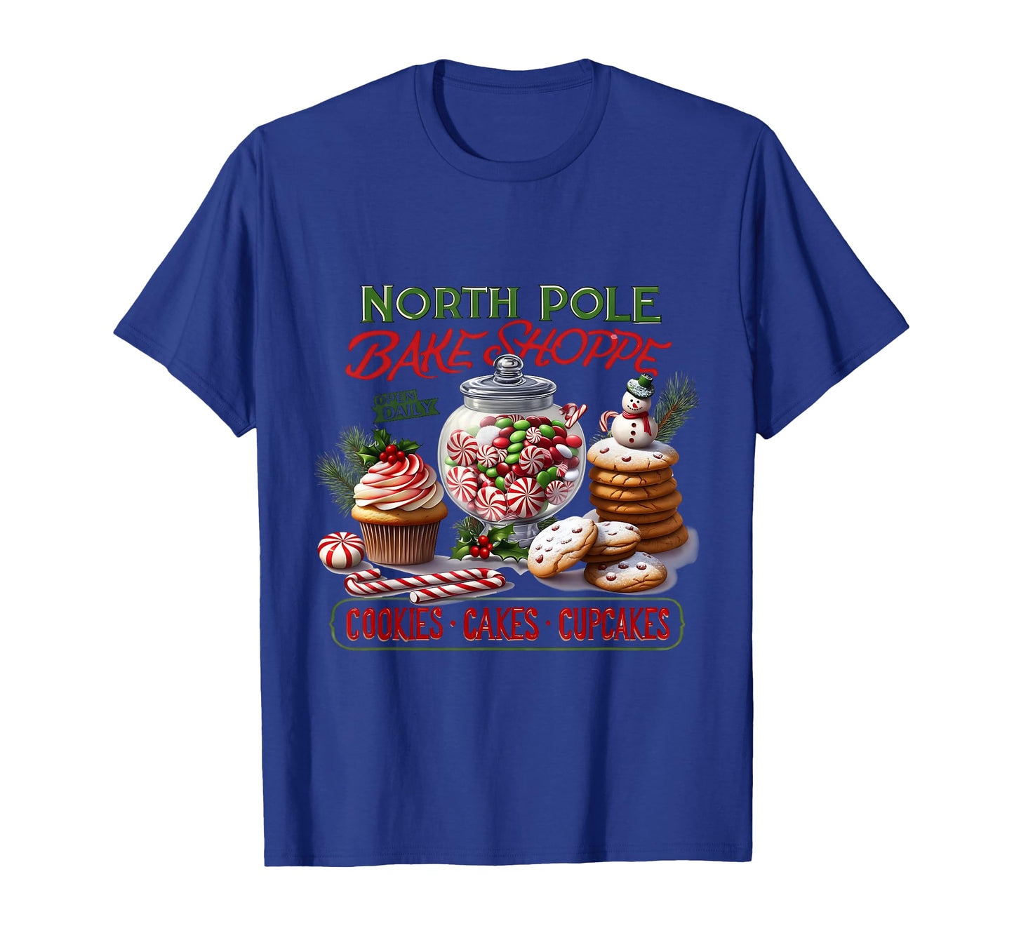 Bakery Cupcakes Cookies North Pole Bake Shop Christmas Candy T-Shirt