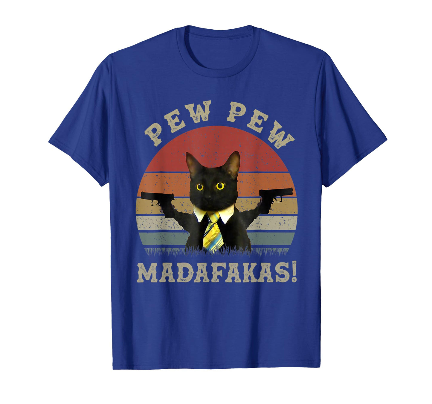 Funny Black Cat Pew Pew Madafakas T-Shirt