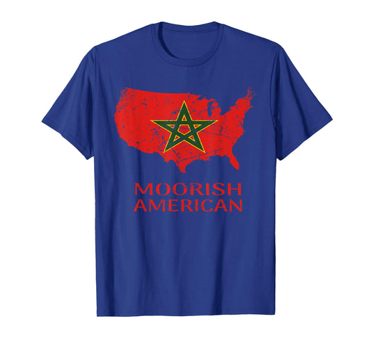 Moorish American Retro Proud Moorish Moroccan Flag Amexem T-Shirt