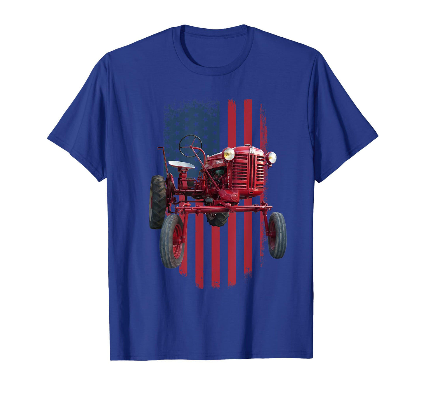 Patriotic Vintage Cub Farm Tractor American Flag USA Pride T-Shirt for Women Men