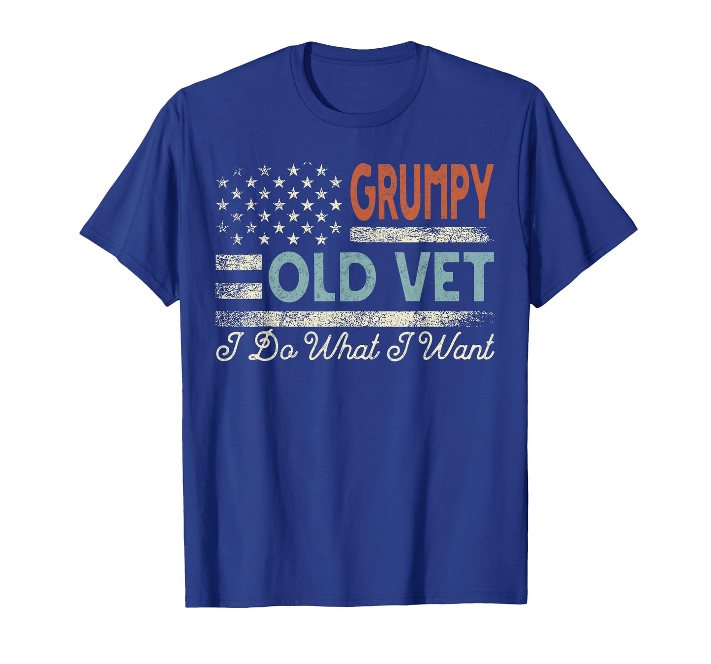 Grumpy Old Vet I Do What I Want Funny Retro Military Veteran T-Shirt