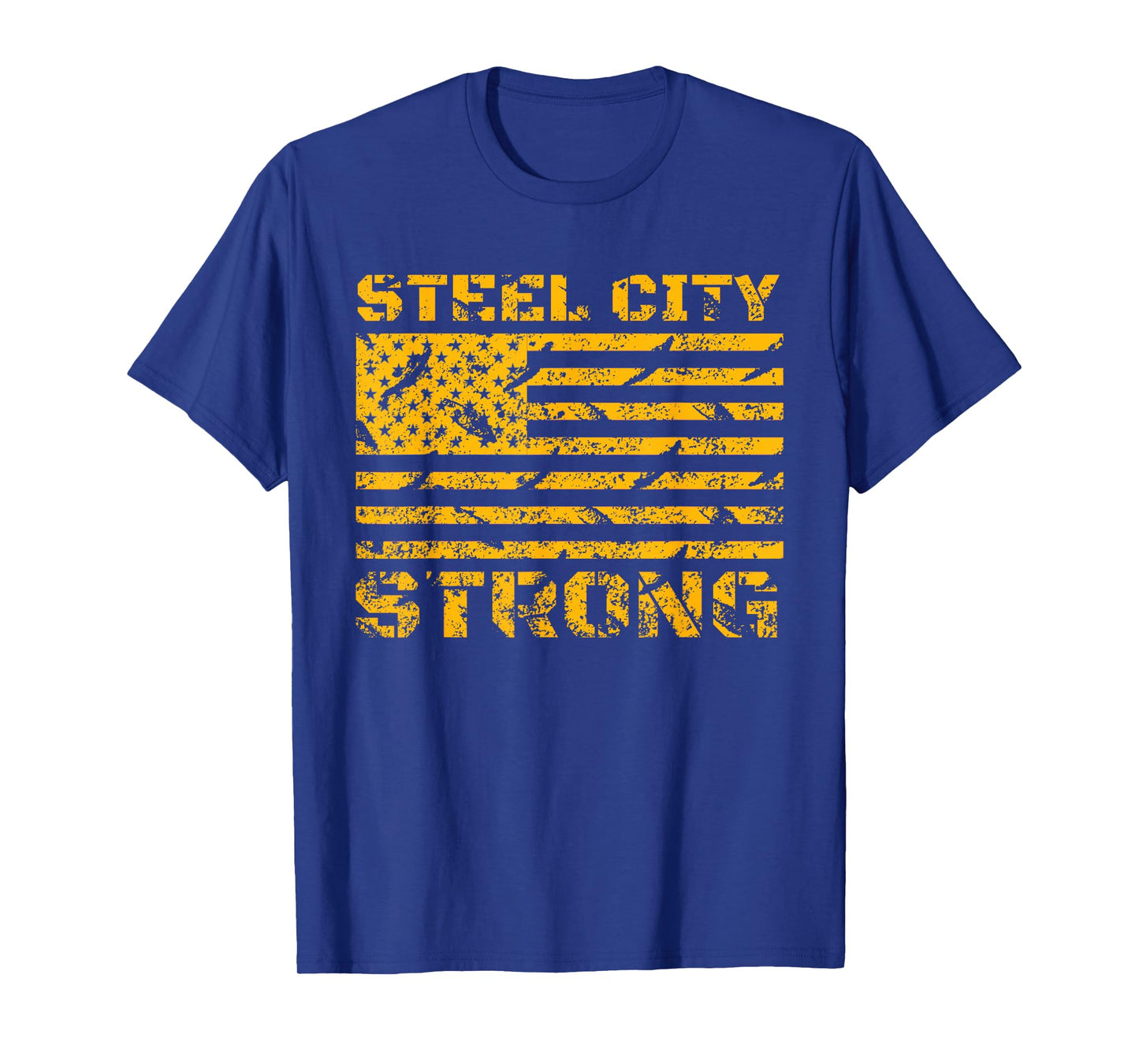 Pittsburgh Steel City Strong American Flag Vintage T-Shirt