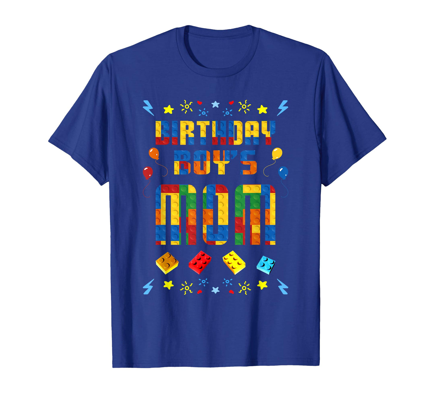 Birthday Boy's Mom Master Builder Building Blocks Family T-Shirt