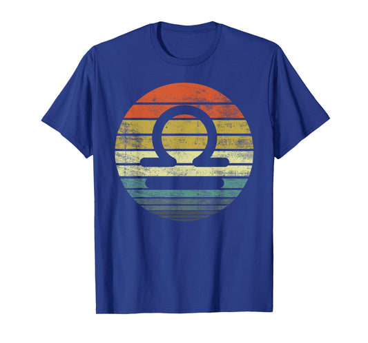 Libra Gifts Funny Retro Sunset Zodiac Sign Birthday T-Shirt