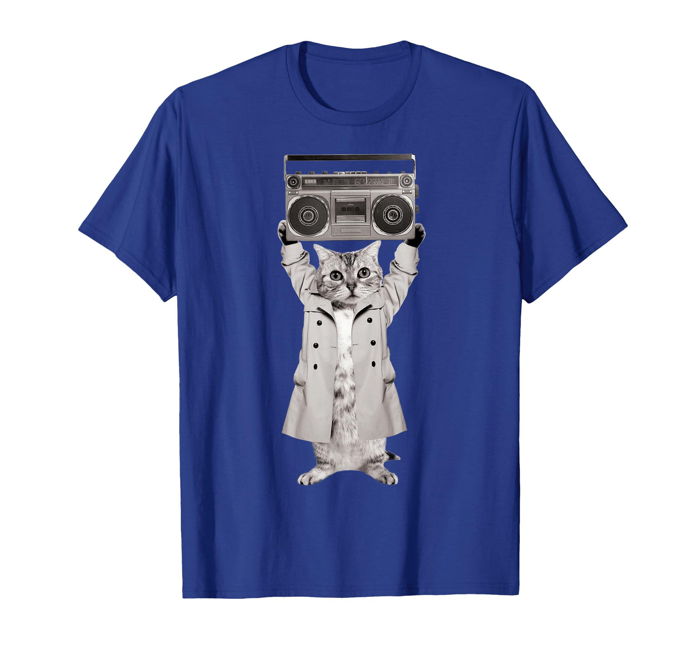 Say Something Cat Boombox Monotone T-Shirt