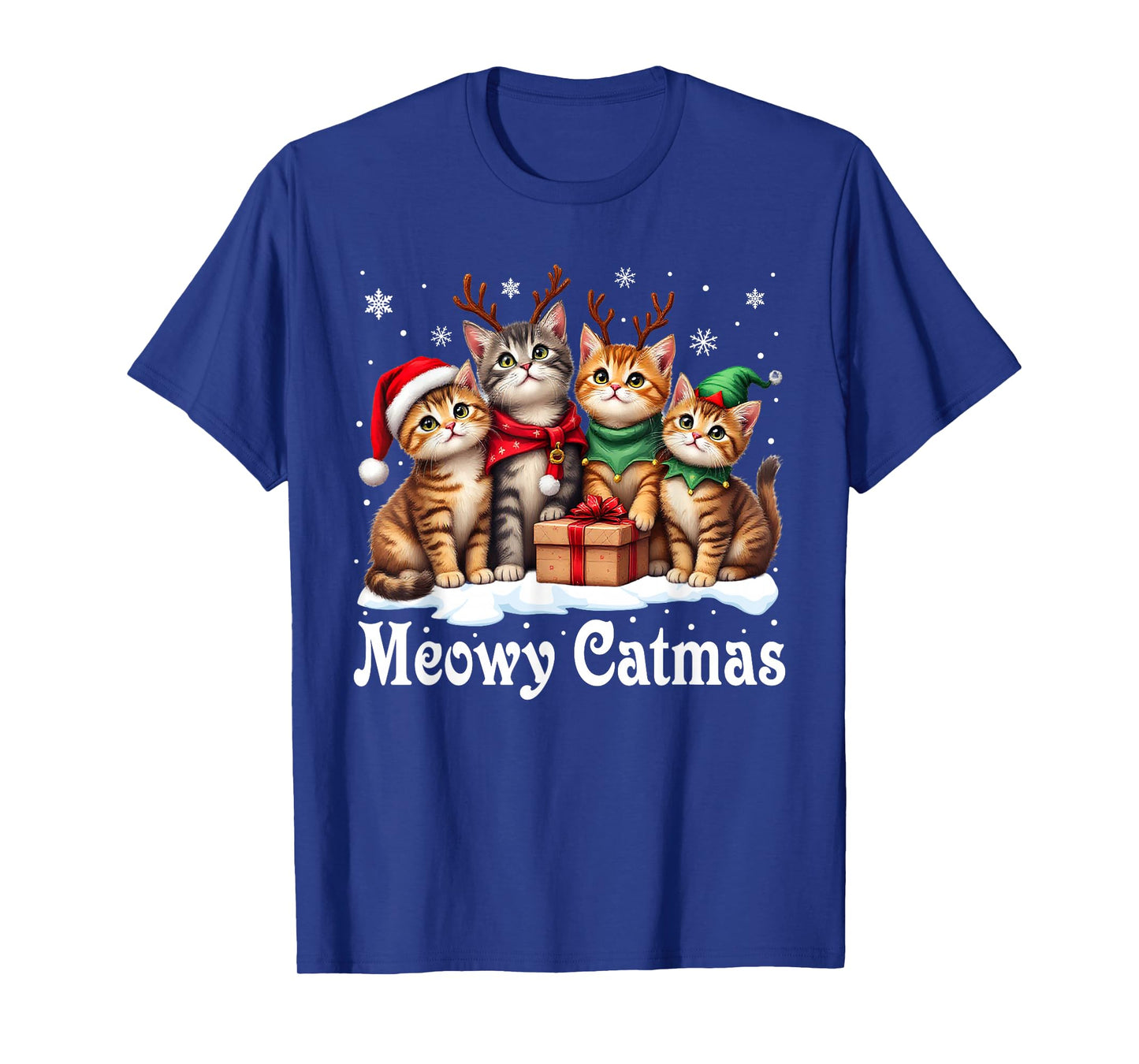 Cat Cats Christmas Pajamas Men Women Boys Girls Meowy Catmas T-Shirt