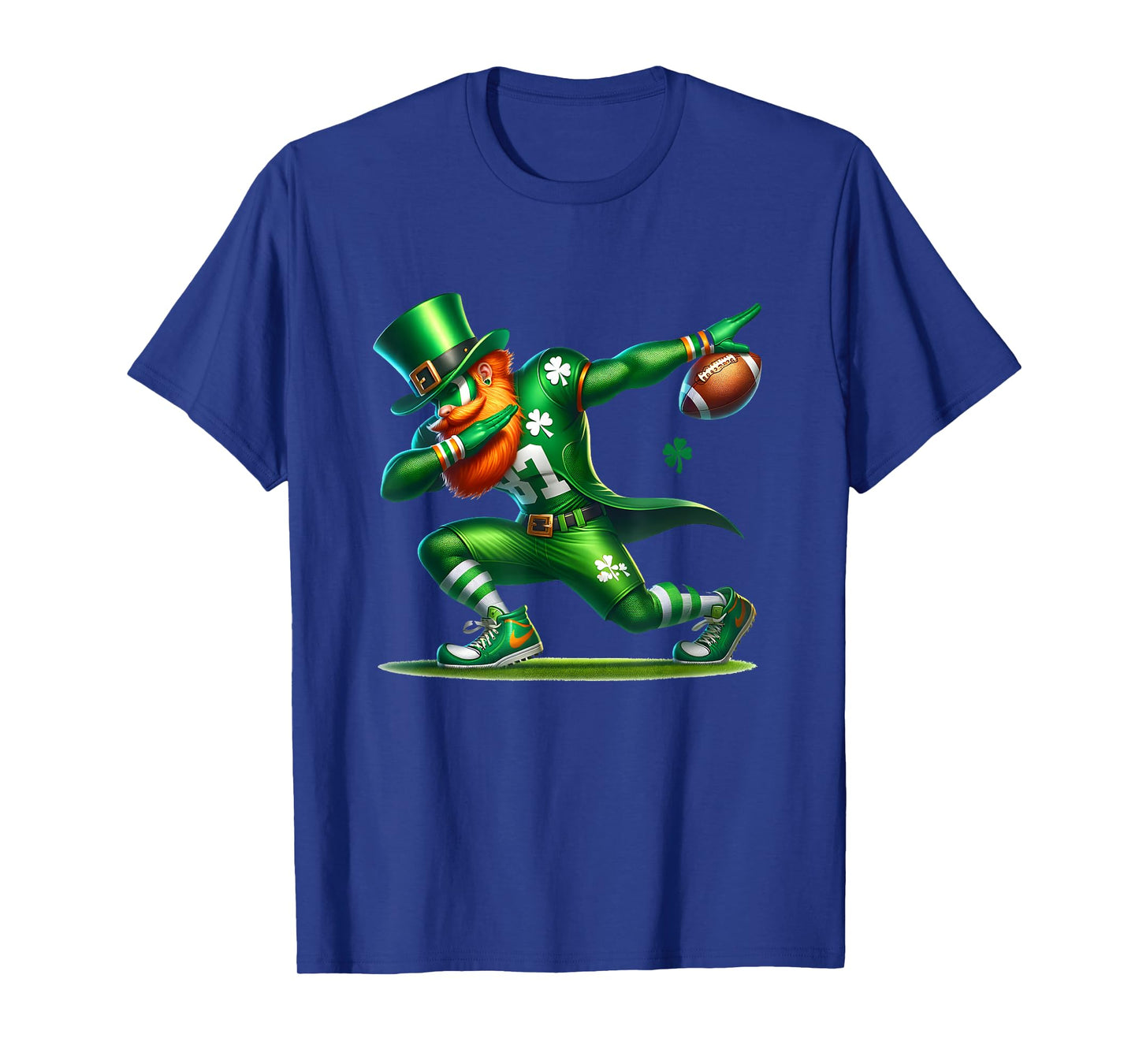 Dabbing Leprechaun Football St Patricks Day Boys Men Sports T-Shirt