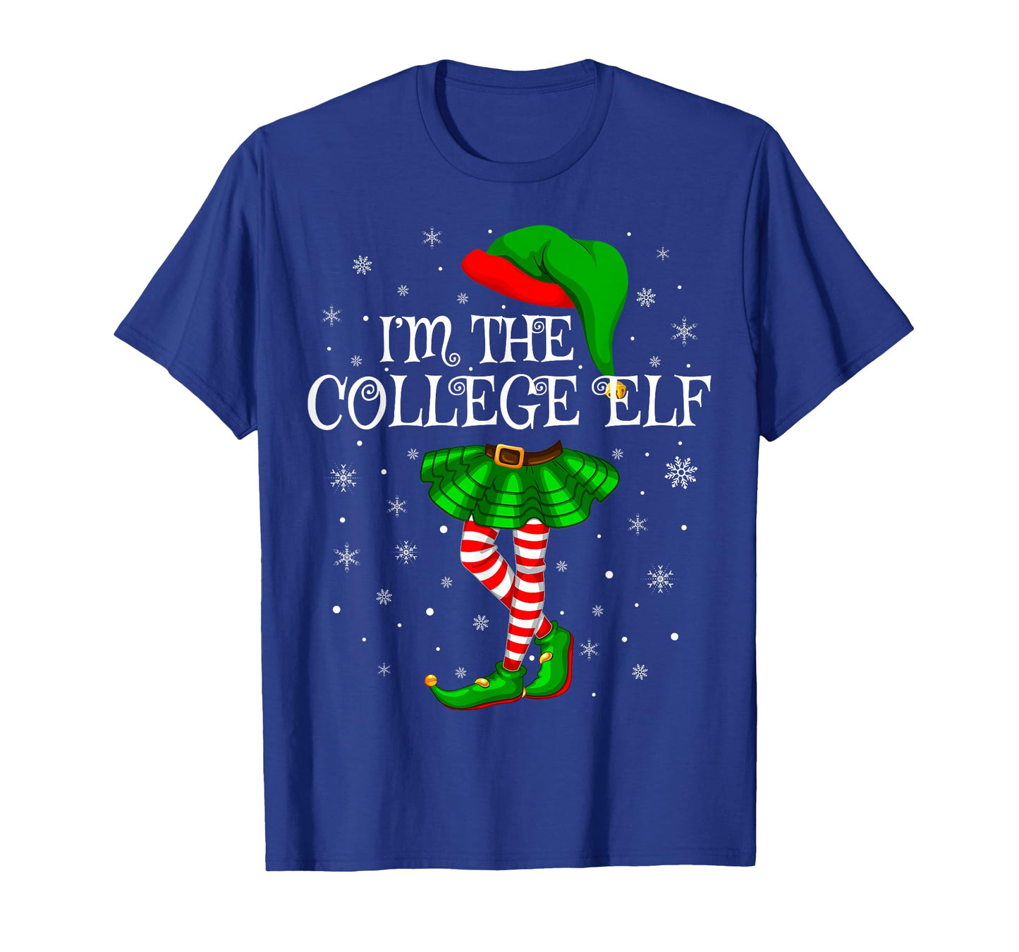 College Elf Christmas Family Group Women Girls Xmas Pajama T-Shirt