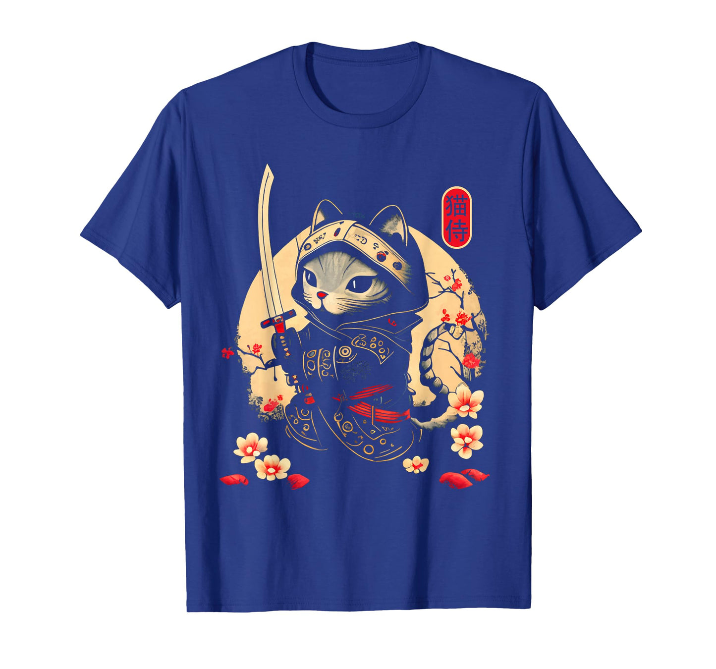 Japanese Samurai Cat Tattoo, Kawaii Ninja Cat T-Shirt