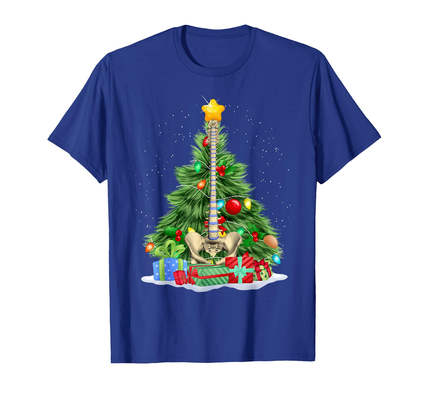Chiropractic Spine Tree Chiropractic Anatomy Bone Christmas T-Shirt