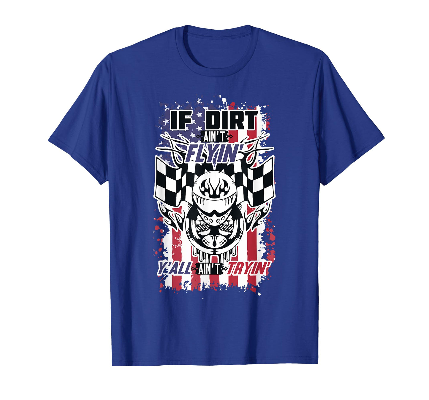 Patriotic Dirt Track, Motocross & Stock Car Racing T-Shirt T-Shirt