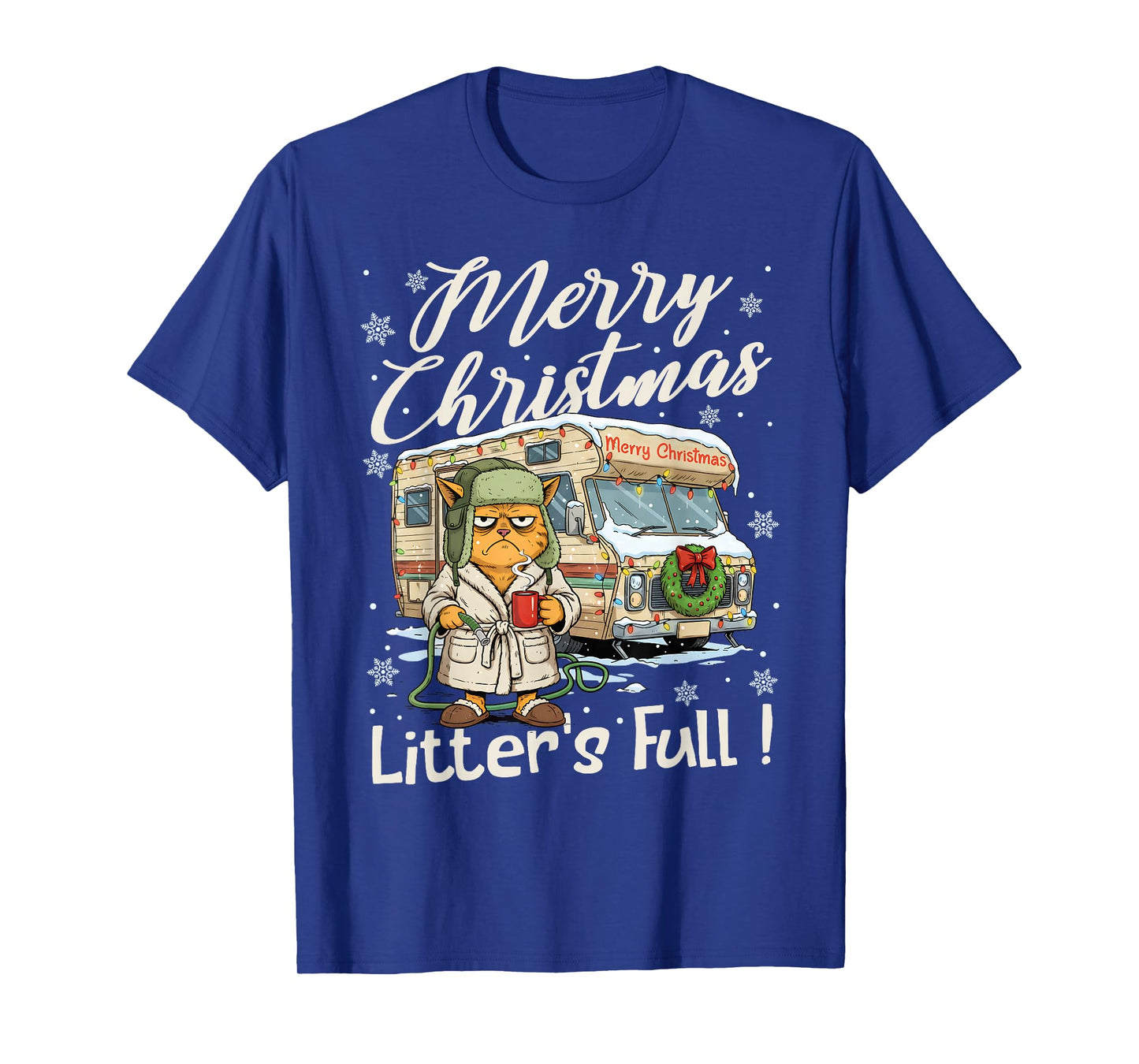 Litter's Full Funny Cat Parody Outfit Sarcastic Christmas T-Shirt