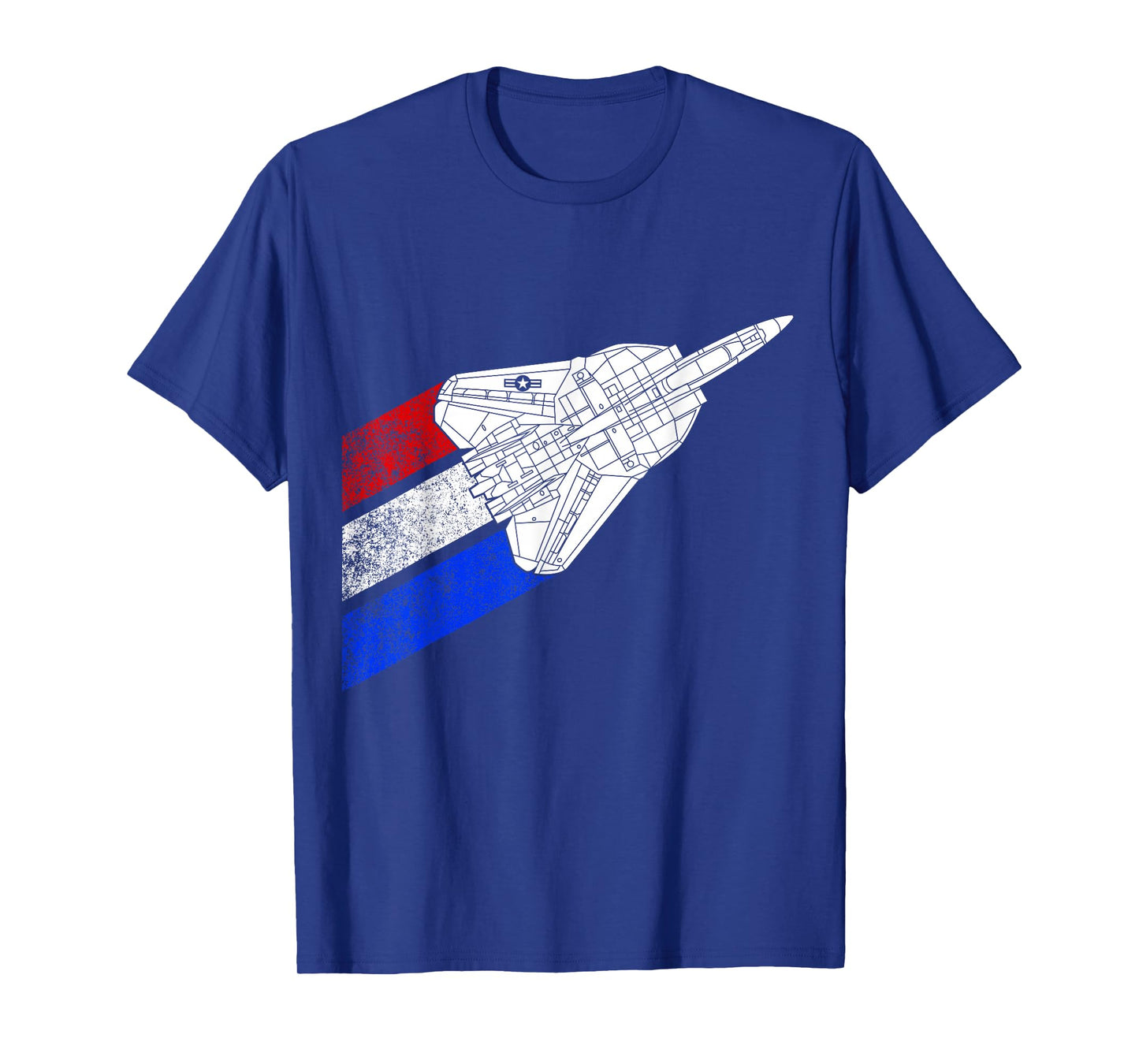 Vintage American Flag F14 Tomcat Airplane Schematic F-14 Jet T-Shirt