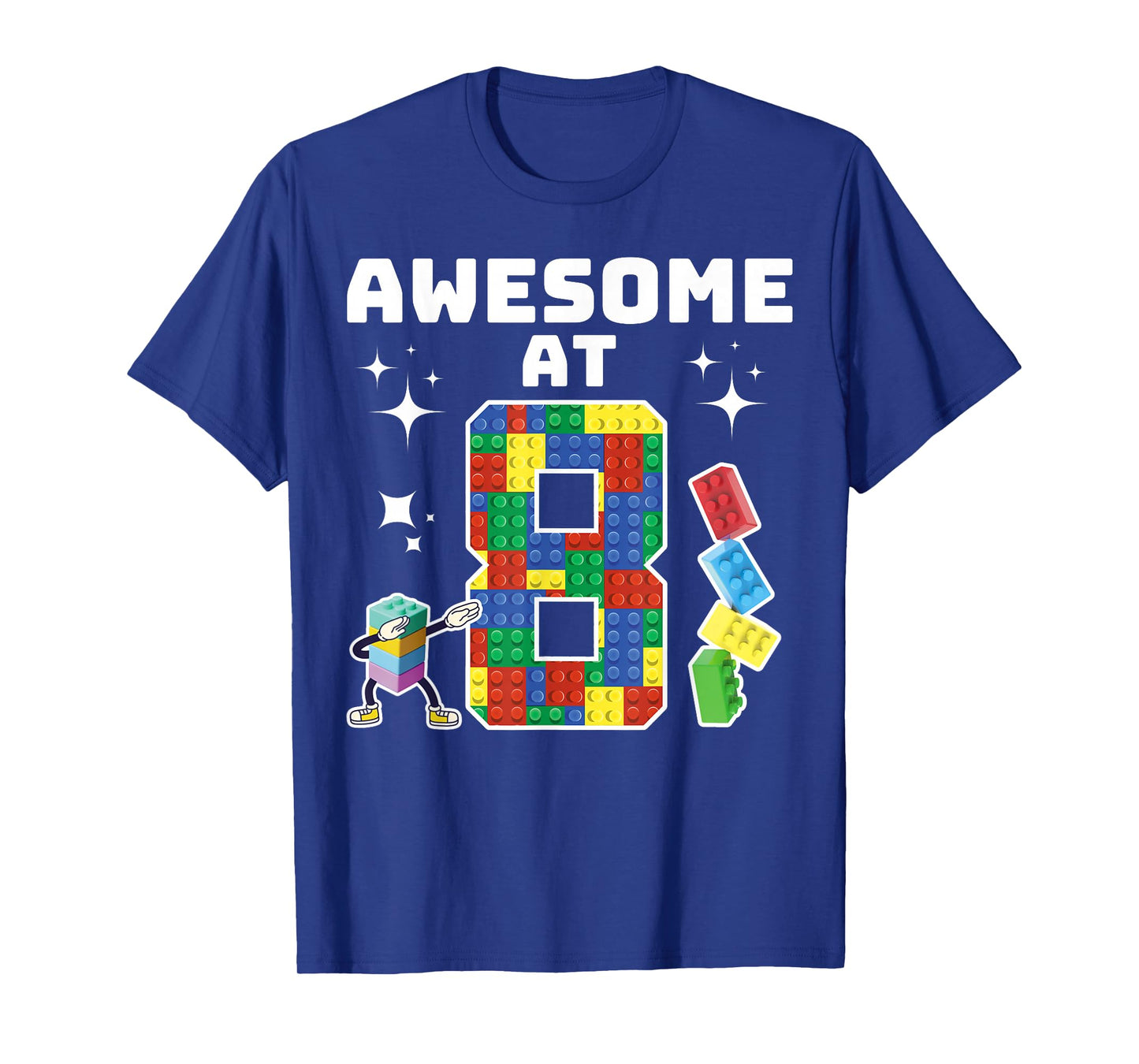 Building Blocks Building Bricks 8th Birthday Boy Dabbing Boy T-Shirt