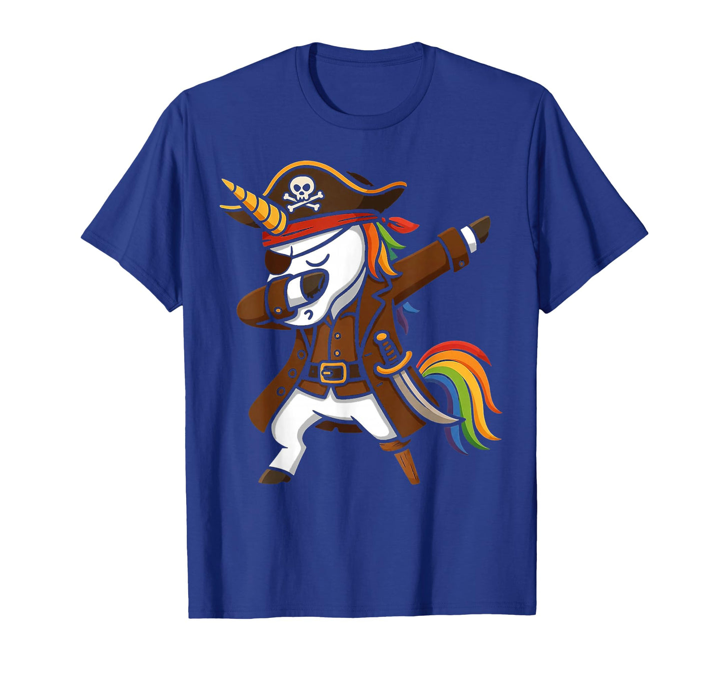 Dabbing Pirate Unicorn Freeboater Boating Captain Pirate T-Shirt