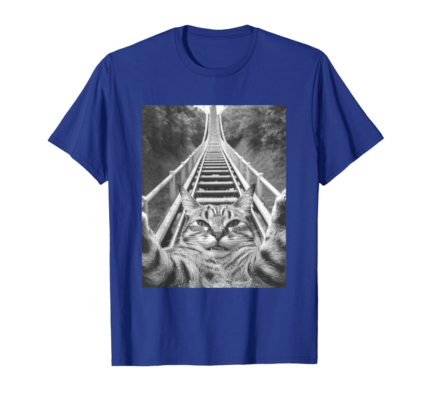 Cat Selfie on Roller coaster Men Women Kids T-Shirt