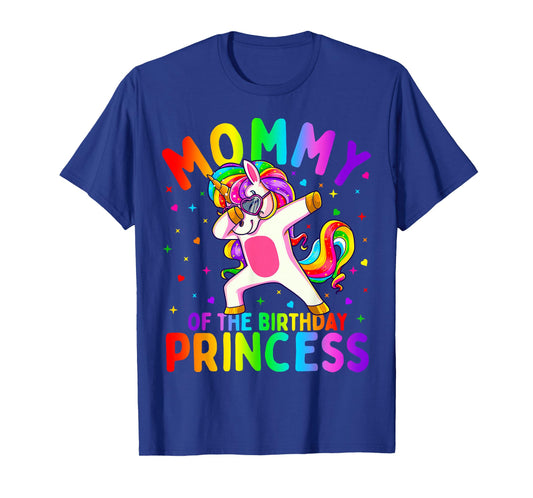 Mommy of The Birthday Princess Girl Dabbing Unicorn Mom T-Shirt Small