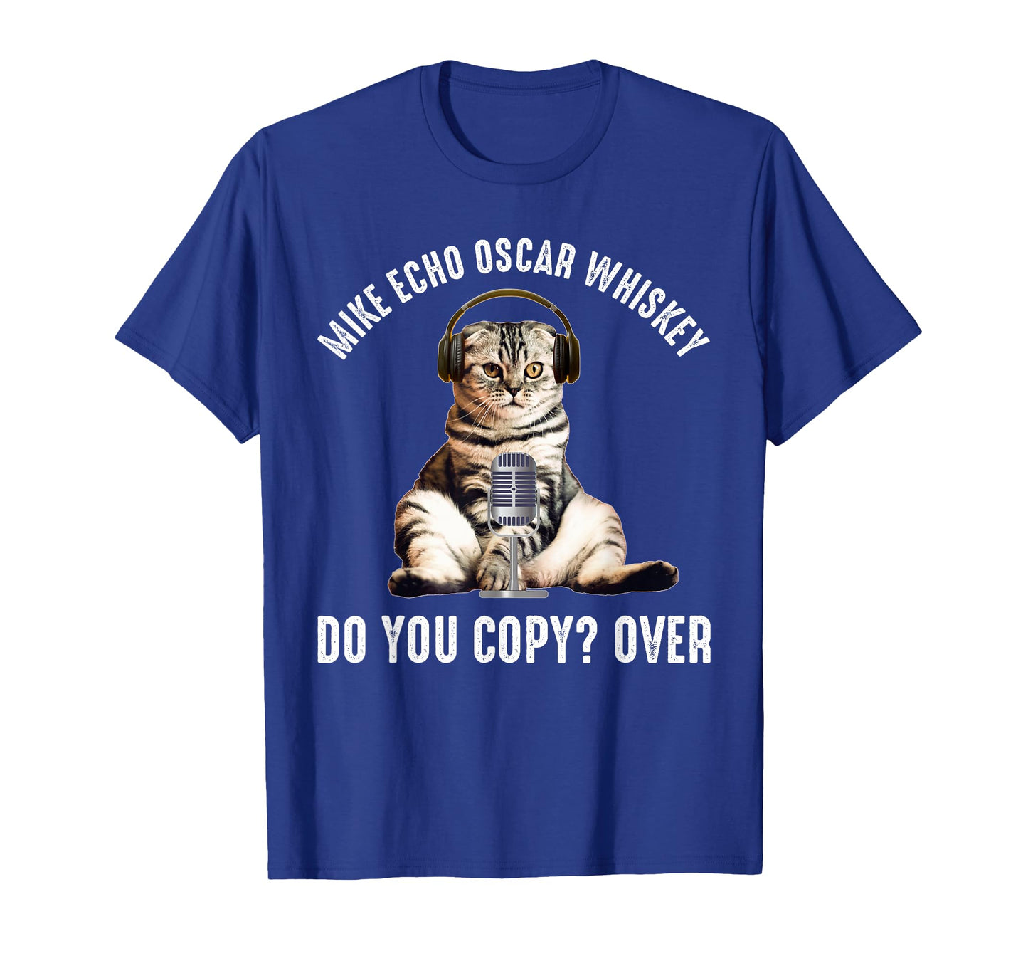 Mike Echo Oscar Whiskey Funny Ham Radio Cat T-Shirt