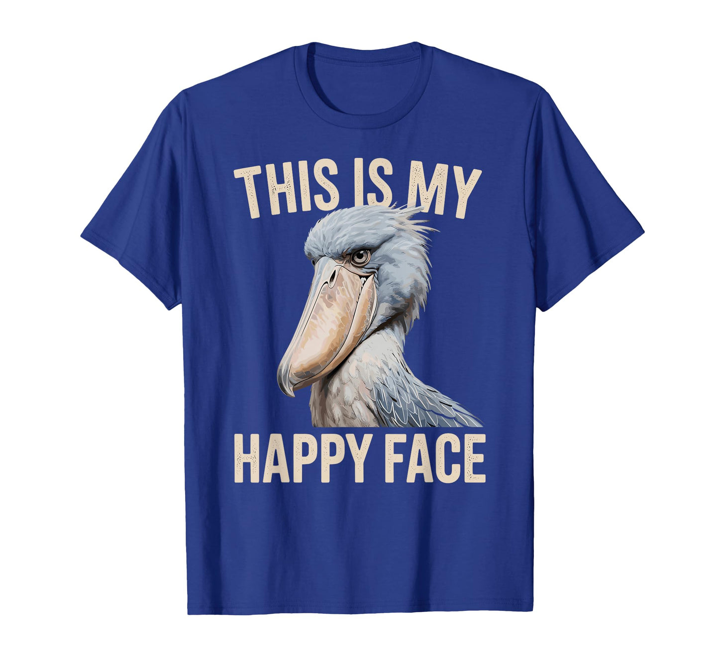 Funny Shoebill Stork Bird Happy Face T-Shirt