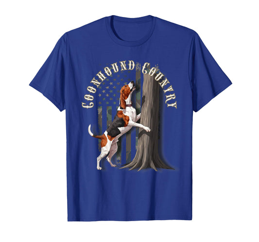 Camo Flag Treeing Walker Coonhound Dog: Coonhound Country T-Shirt