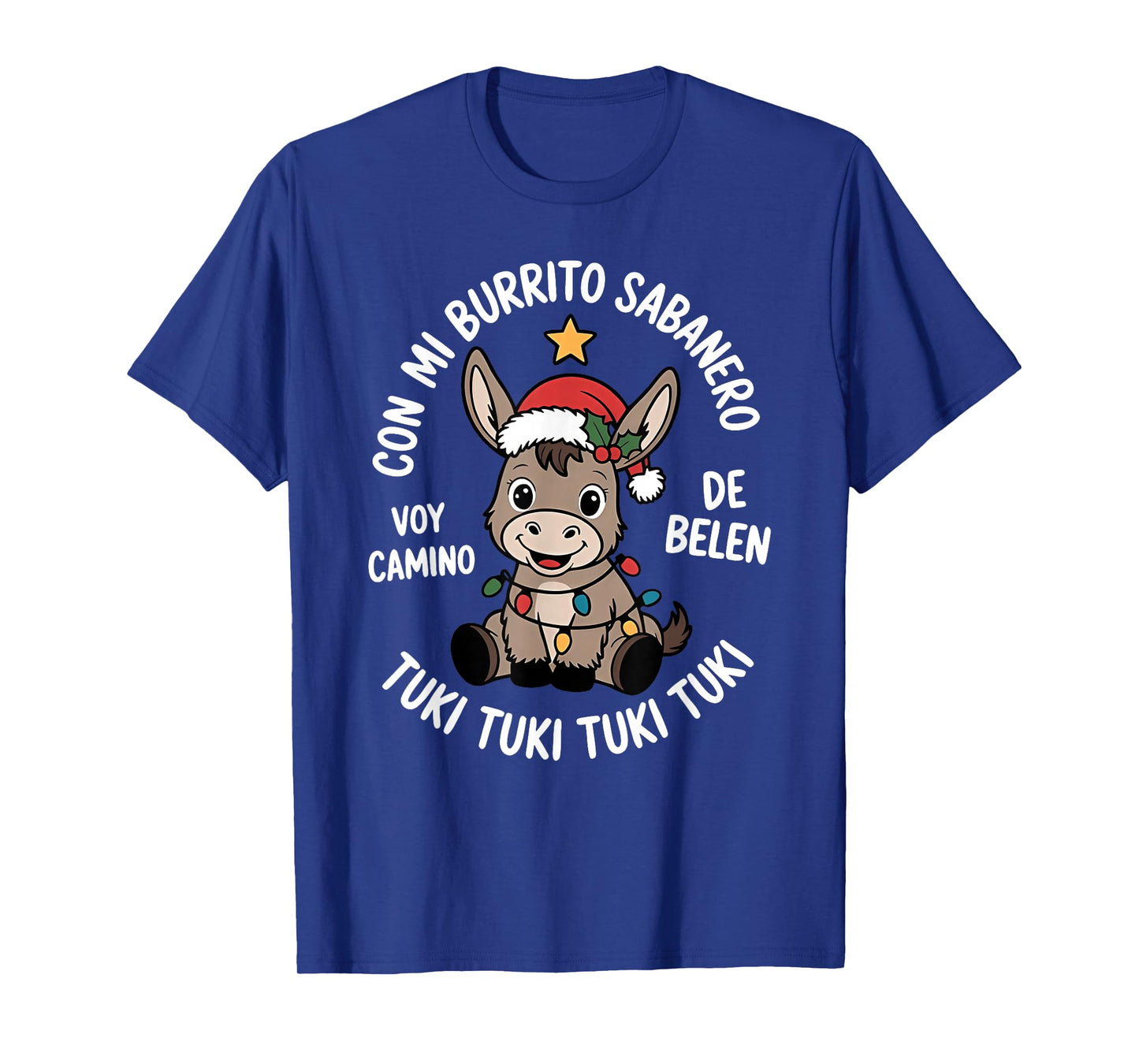 Tuki Tuki Donkey Santa Hat Spanish Mexican Christmas Sweater T-Shirt
