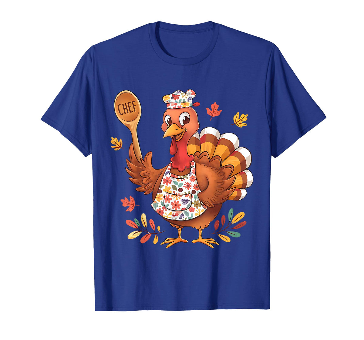 Funny Thanksgiving Chef Turkey Cute Fall Cooking Design T-Shirt