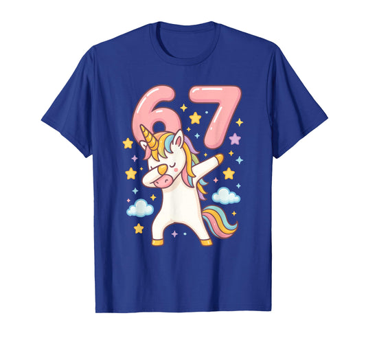 Unicorn 67 Meme Six Seven Funny Dabbing T-Shirt