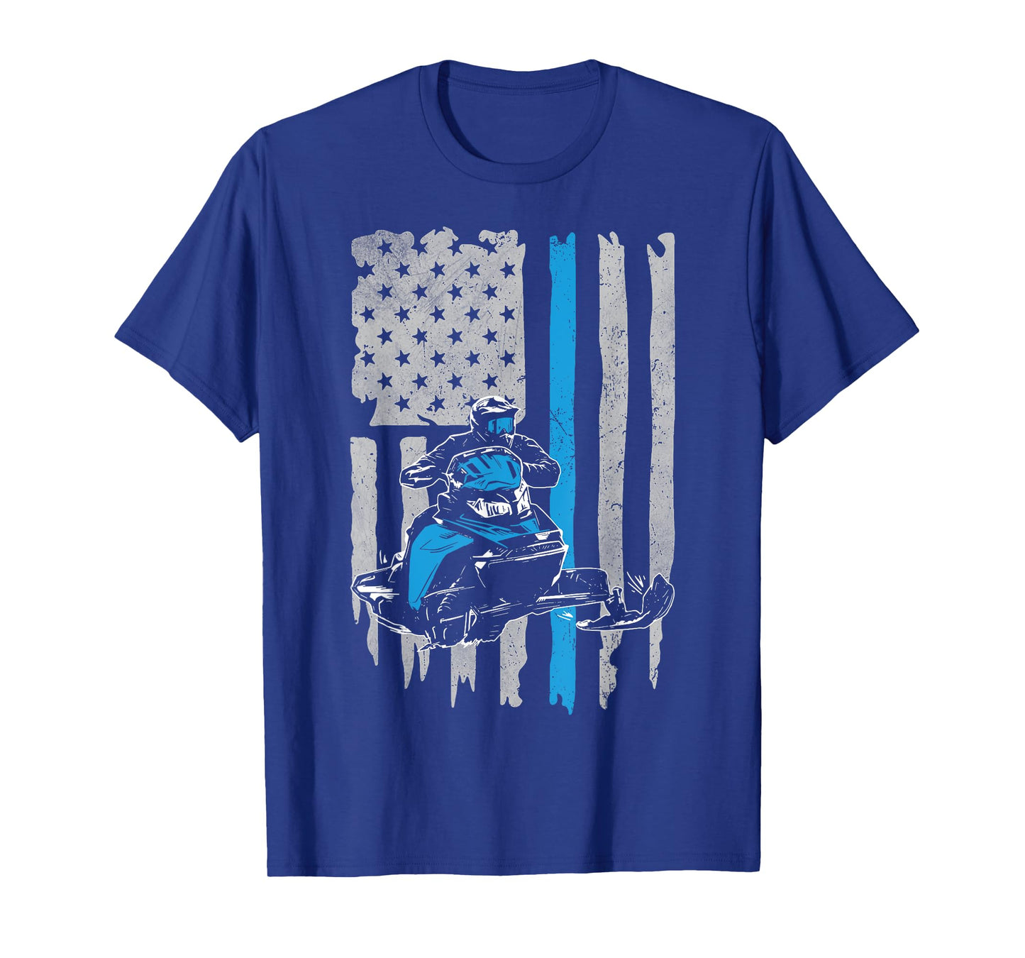 Snowmobile American Flag Vintage Snowmobile Riding T-Shirt
