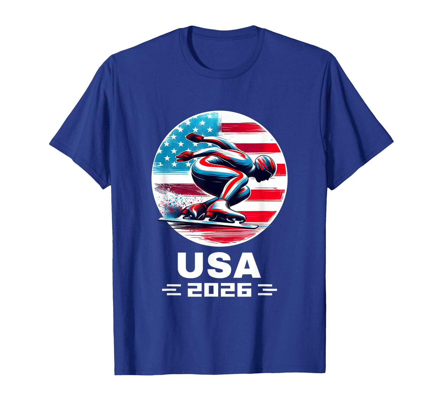 USA Team 2026 United States American Flag Speed Skating USA T-Shirt