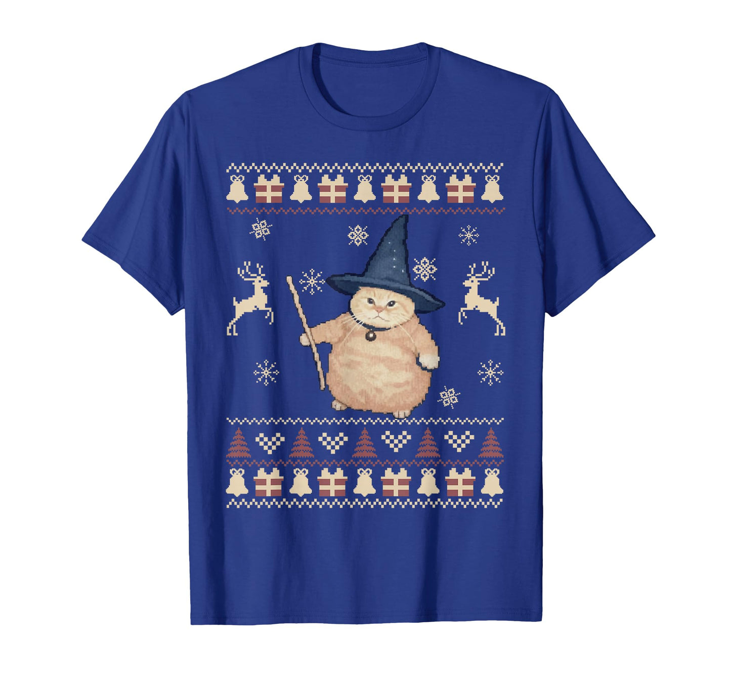 Wizard Cat Funny Halloween Christmas Ugly Sweater Silly Cat T-Shirt
