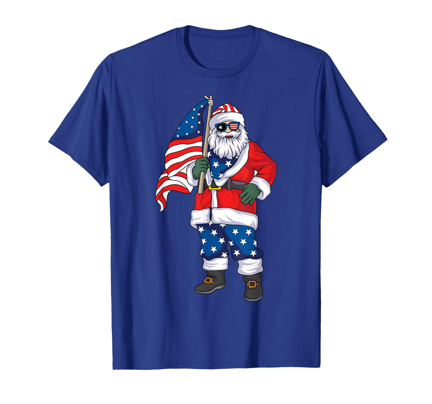 Patriotic Santa American Christmas 4th of July Santa T-Shirt