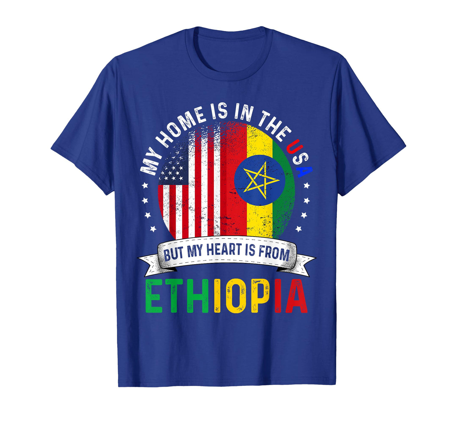 Ethiopian American Patriot Heart is from Ethiopia Flag T-Shirt