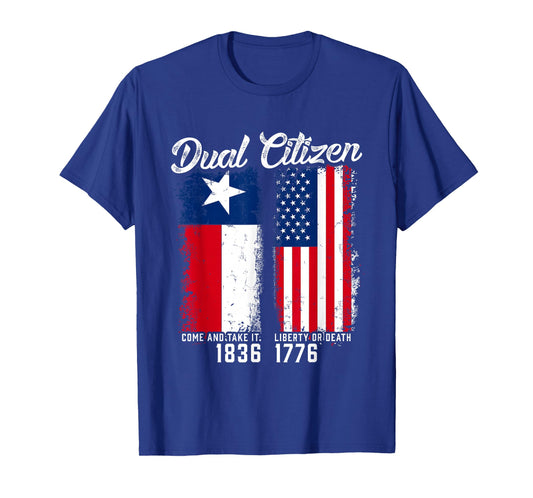 True Texan Dual Citizen Love Texas and America T-Shirt Small