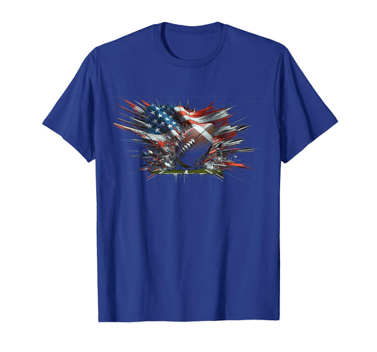 American football 4th Of July Men USA American Flag Boys T-Shirt