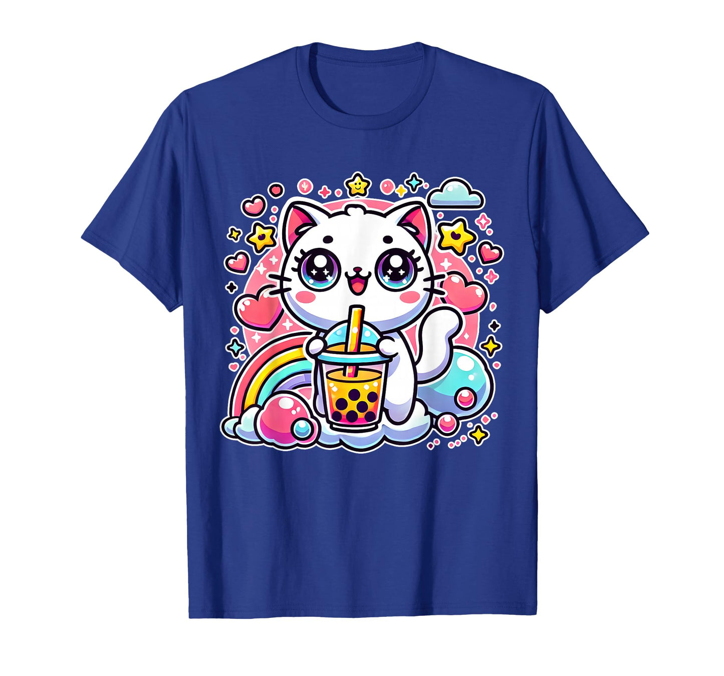 Cute Cat Boba Tea Bubble Tea Anime Kawaii Neko Gift Idea T-Shirt