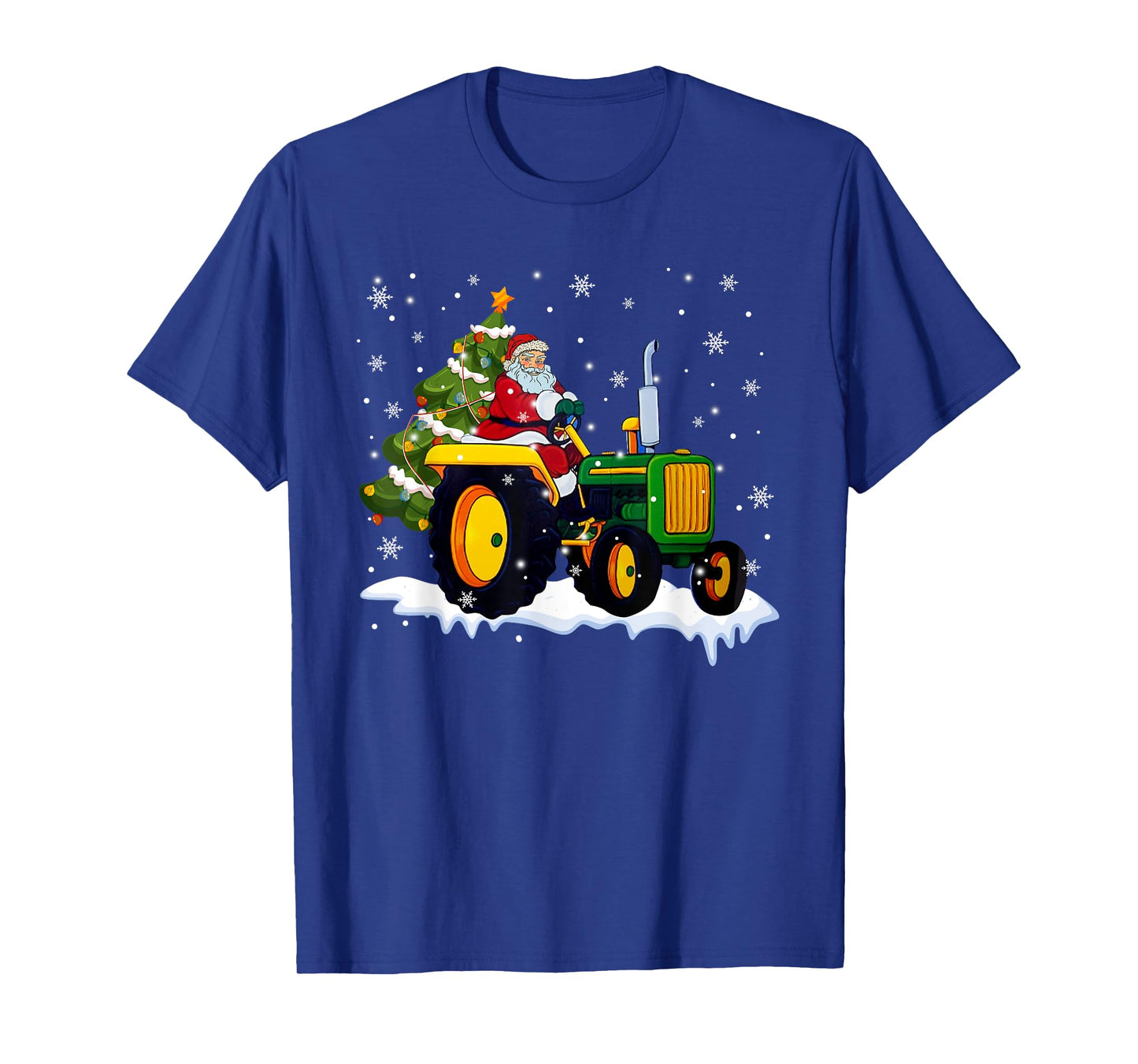 Christmas Santa Claus Riding Tractor Xmas Tree Tractor Lover T-Shirt