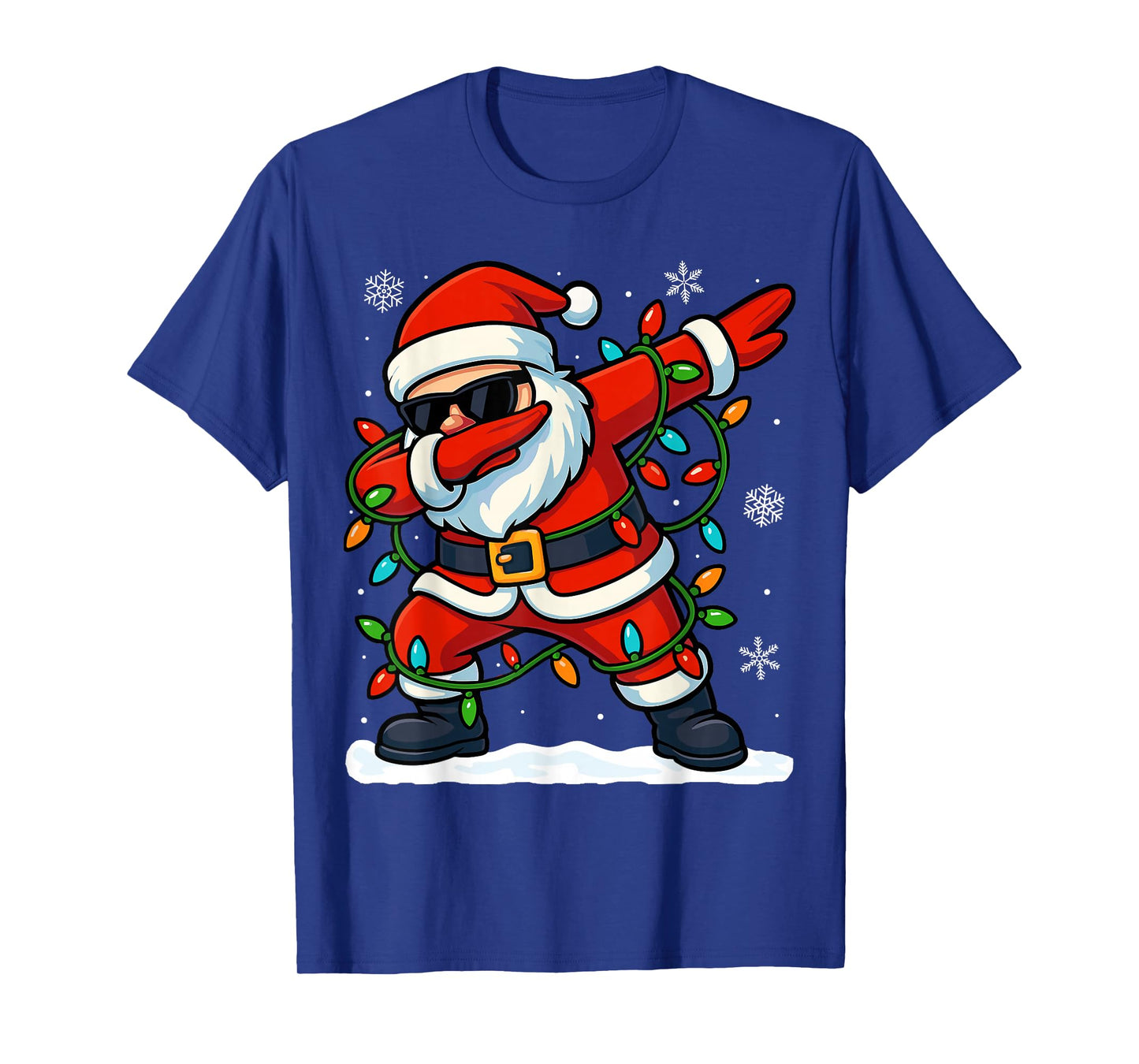 Dabbing Santa Christmas Girls Xmas Lights Boys Christmas T-Shirt