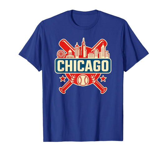 Chicago Vintage Style Baseball tee, Chicago Baseball T-Shirt