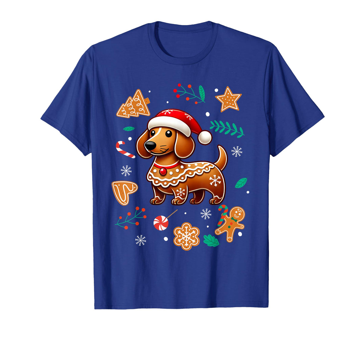 Gingerbread Weiner Dog Lover Dachshund Christmas Cookie T-Shirt