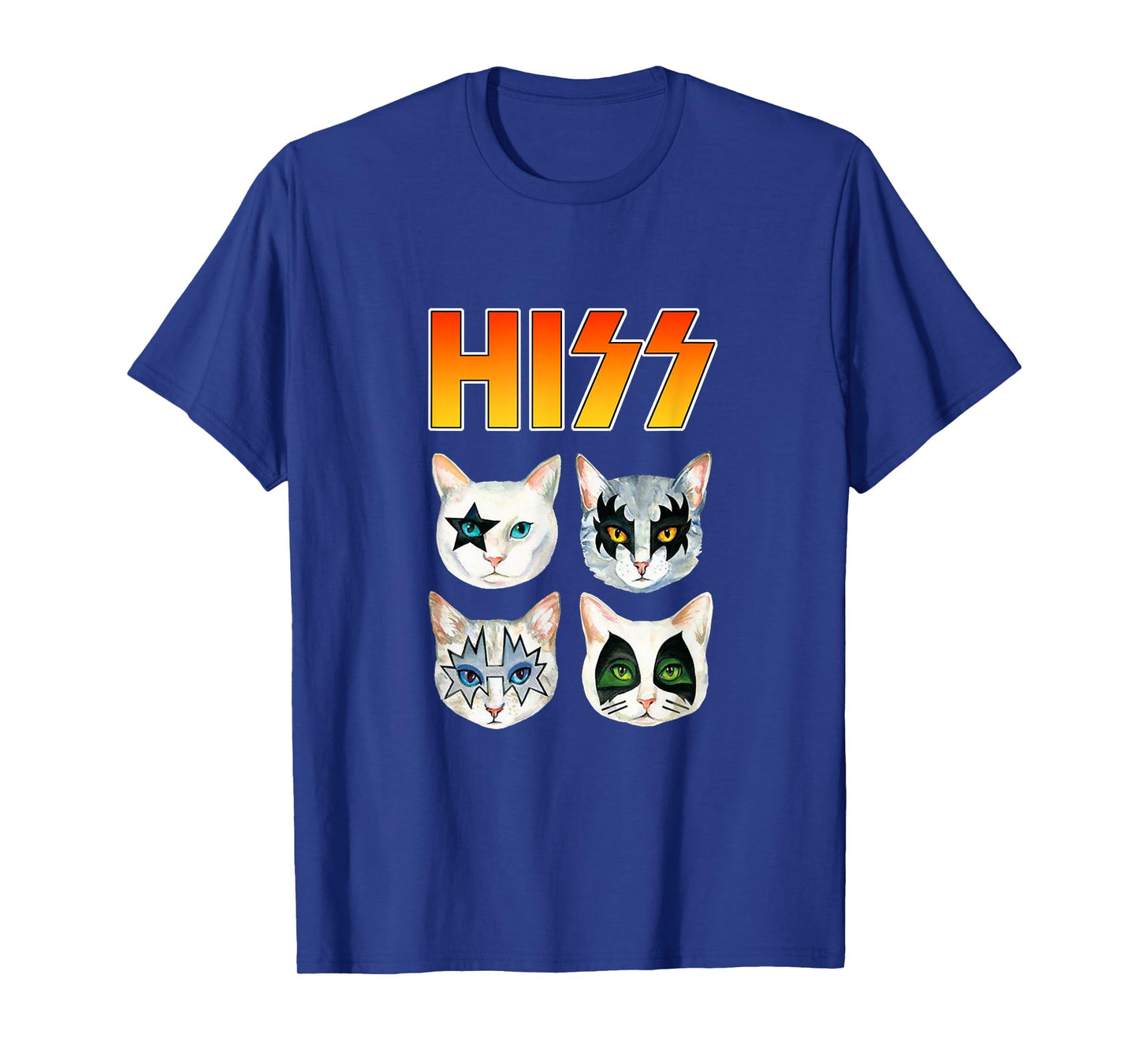 HISS Cat Kitten Meow Rocker Parody Band Funny Cat Lover Men Women Girls Kids T-Shirt