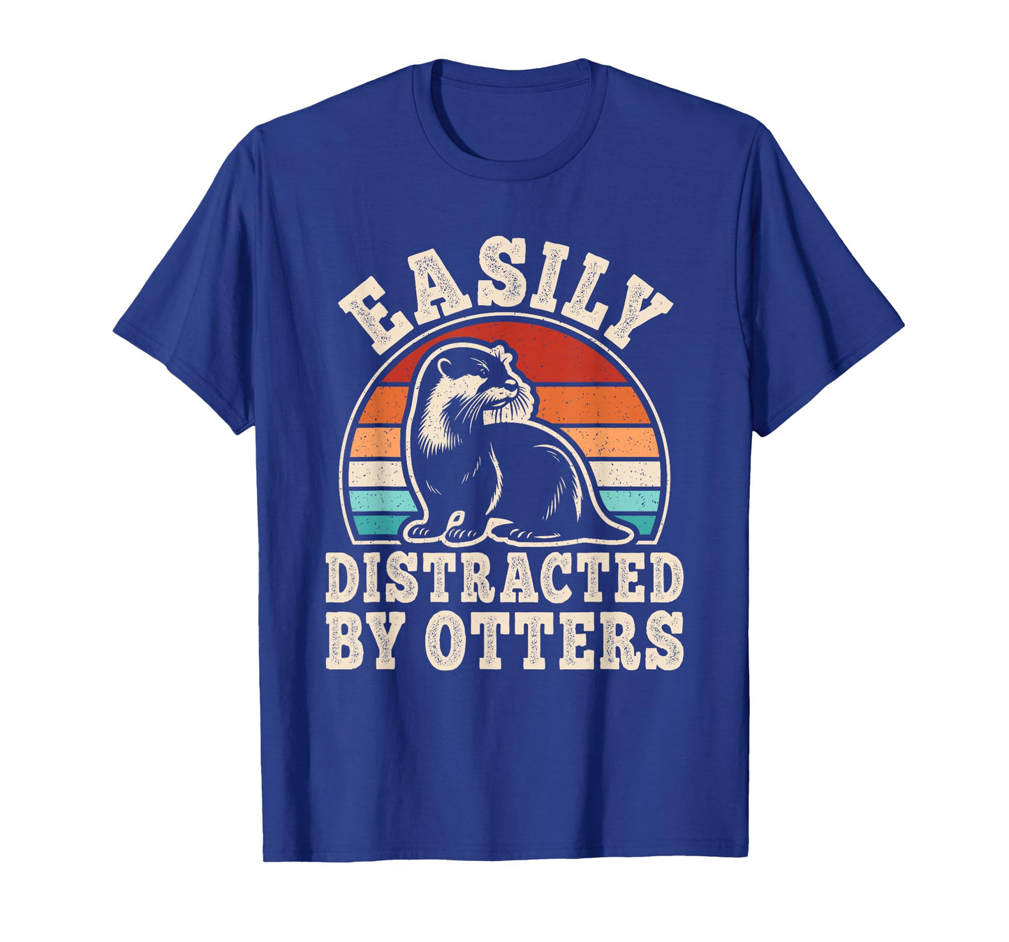 Easily Distracted by Otters Retro Otter Men Women Kids T-Shirt