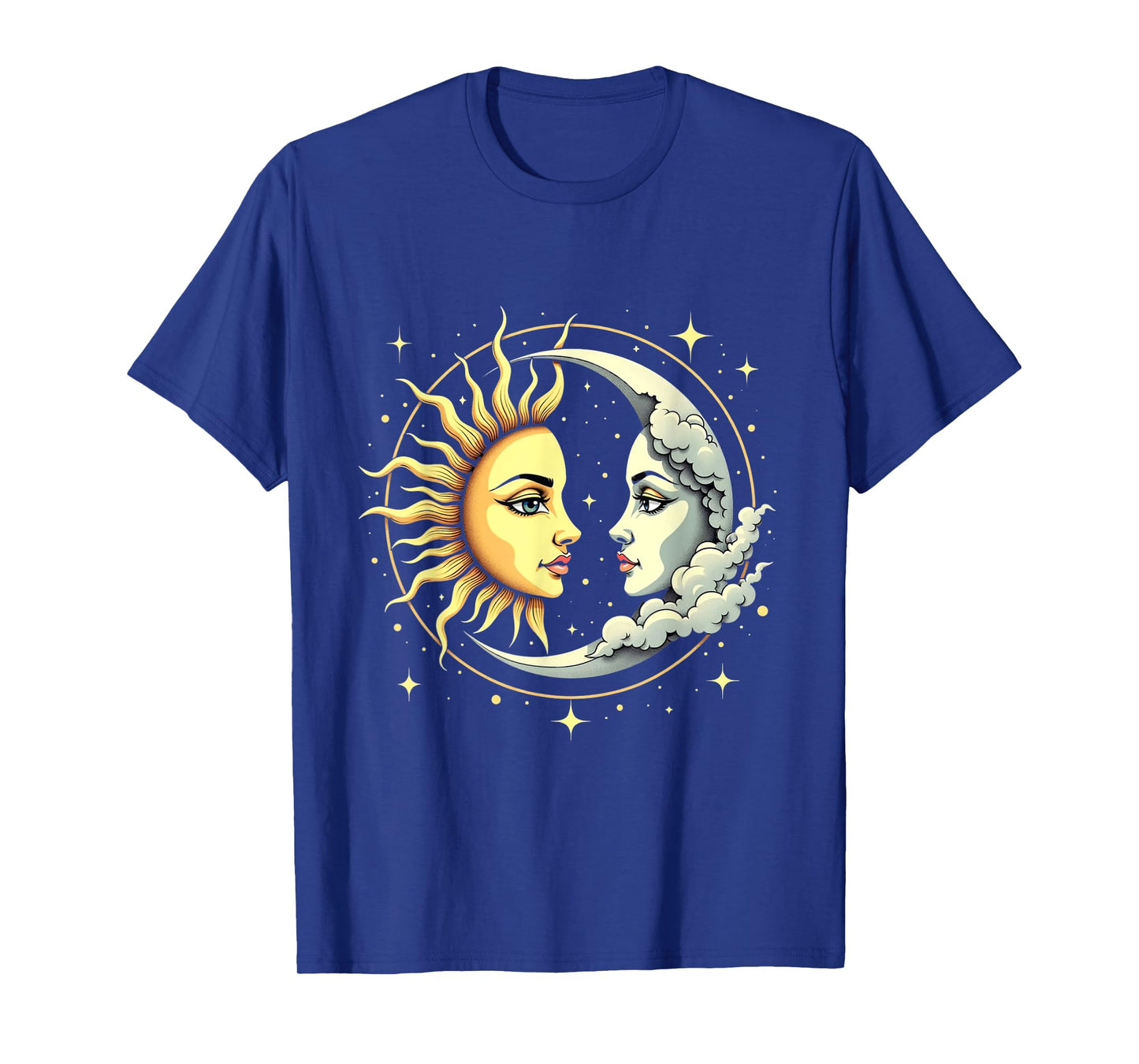 Boho Celestial Solar Sun Luna Astrology Moon Academia Woman T-Shirt