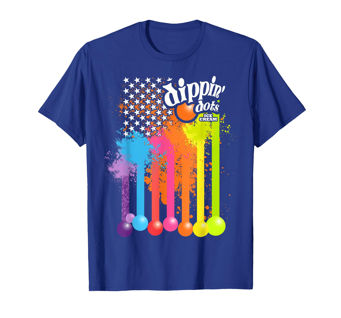 Patriotic USA Flag Dripping Ice Cream Nation Dippin Dots T-Shirt